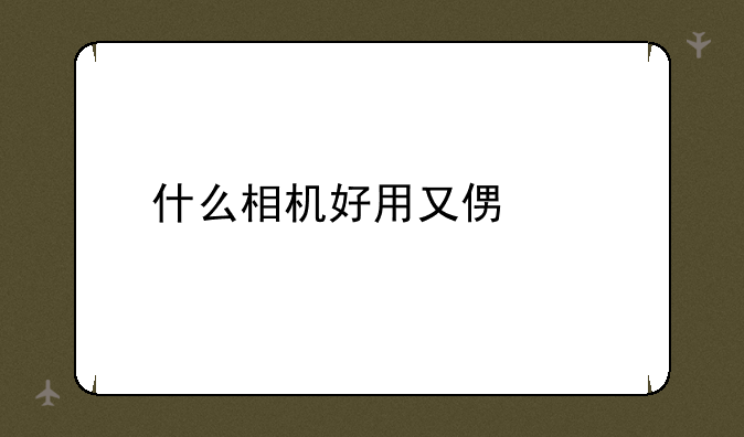 什么相机好用又便宜