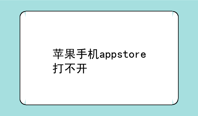 苹果手机appstore打不开