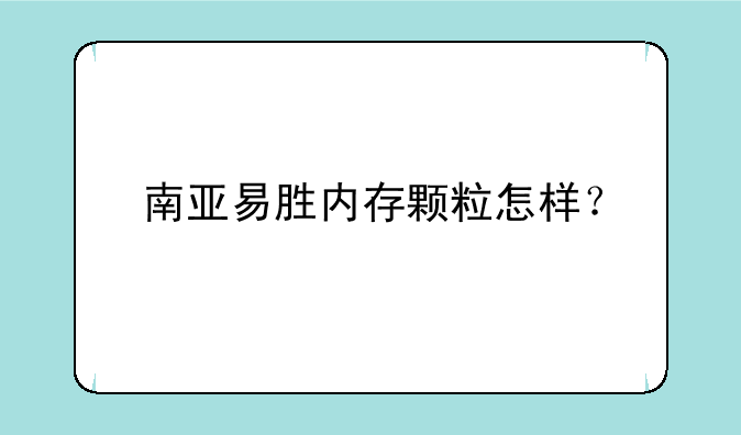 南亚易胜内存颗粒怎样？