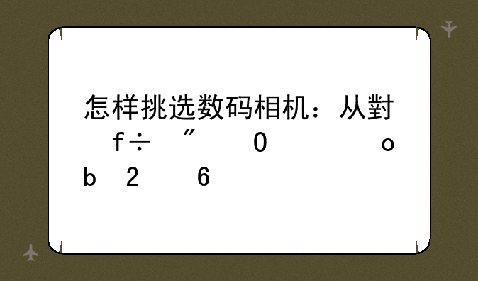 怎样挑选数码相机：从小白到专家进阶指南