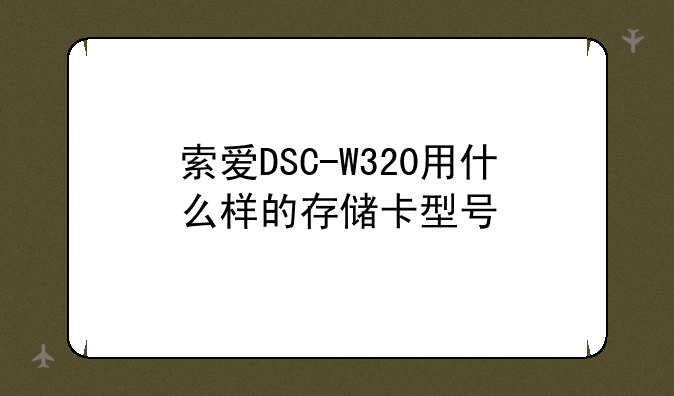 索爱DSC-W320用什么样的存储卡型号