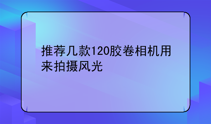 推荐几款120胶卷相机用来拍摄风光