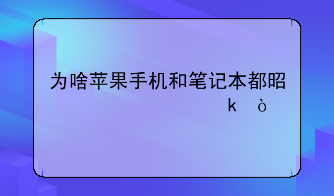 为啥苹果手机和笔记本都是一万多？