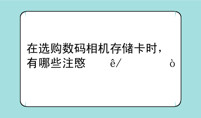 在选购数码相机存储卡时，有哪些注意事项？