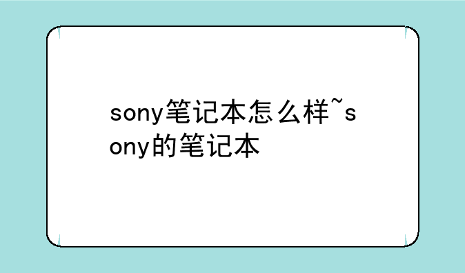 sony笔记本怎么样~sony的笔记本