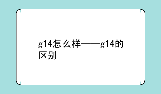 g14怎么样——g14的区别