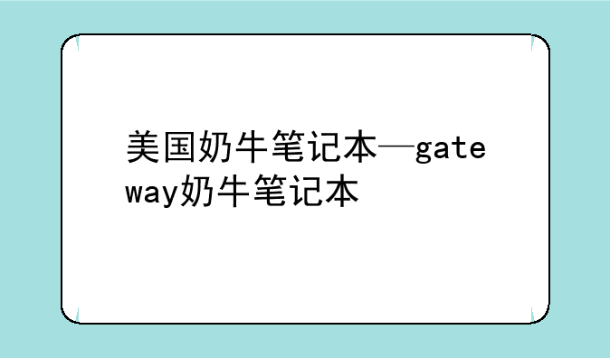 美国奶牛笔记本—gateway奶牛笔记本