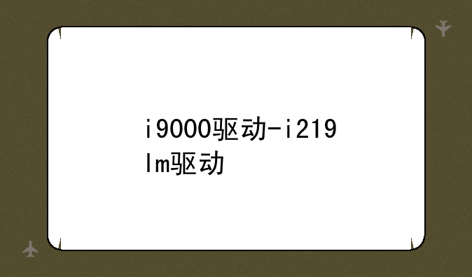 i9000驱动-i219lm驱动